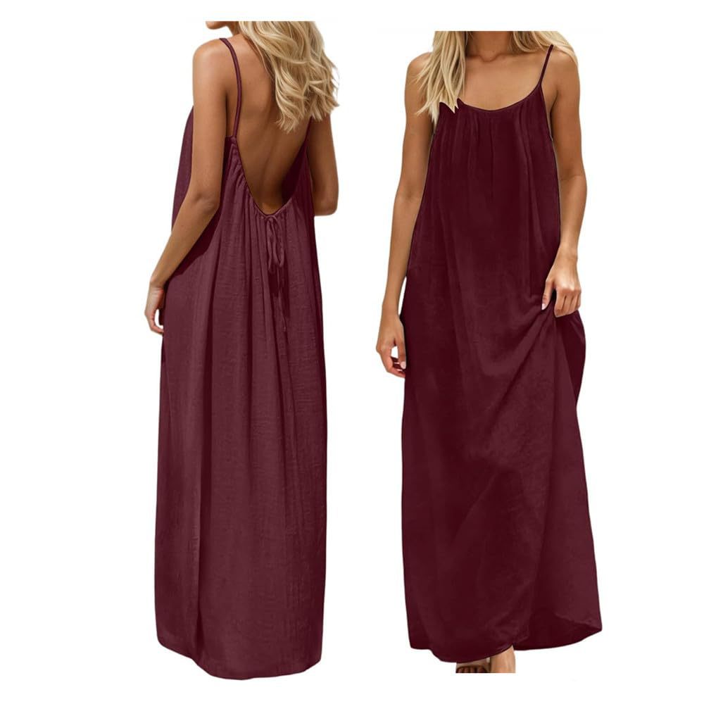 Damen Maxikleid mit tiefem Rücken