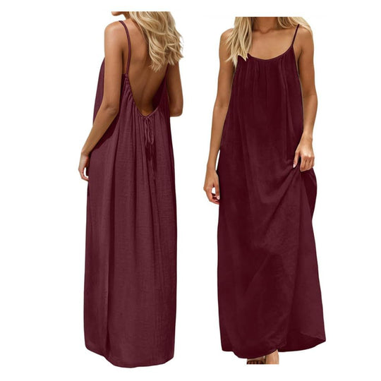 Damen Maxikleid mit tiefem Rücken