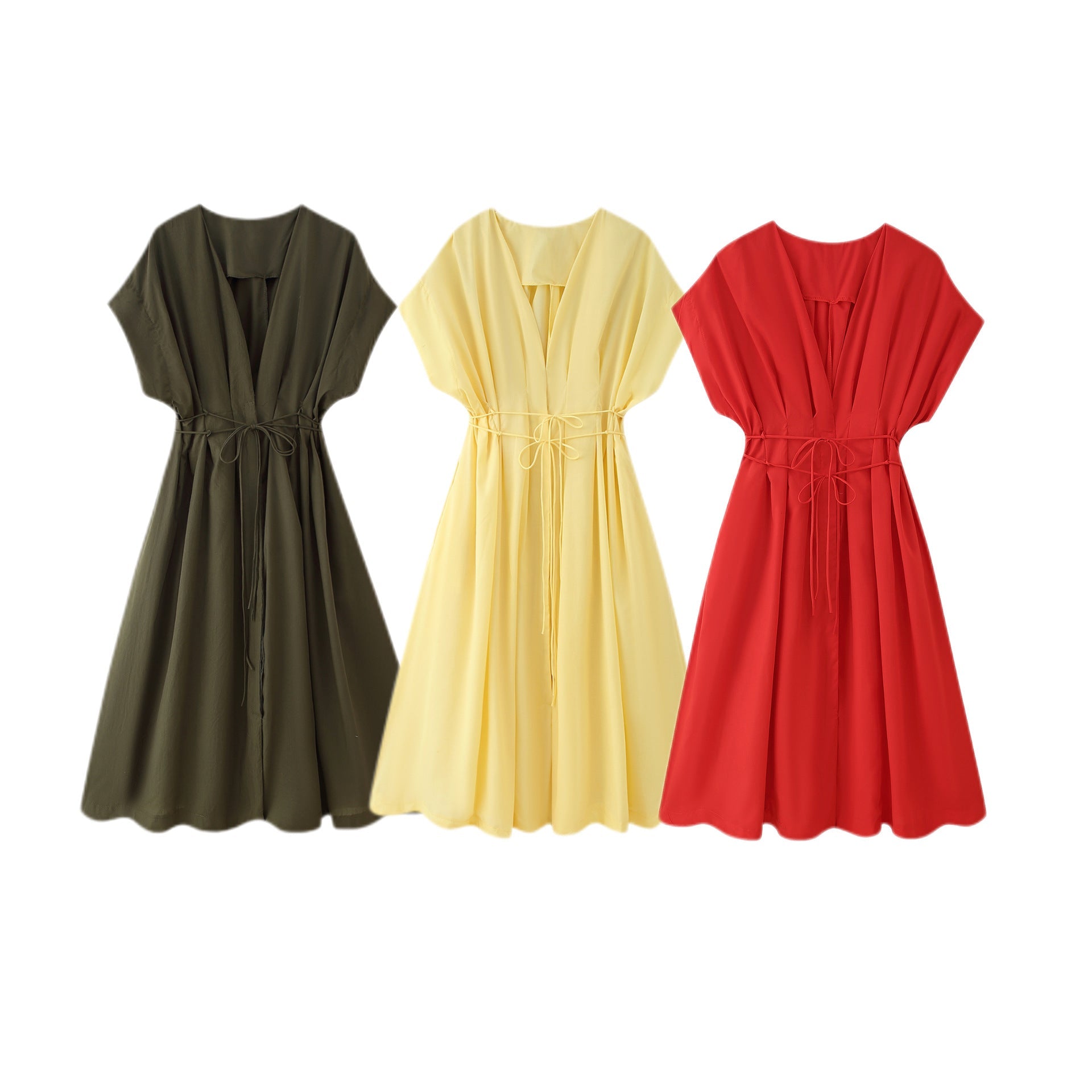 Damen Midikleid mit eleganter Wickeloptik und fließendem Schnitt