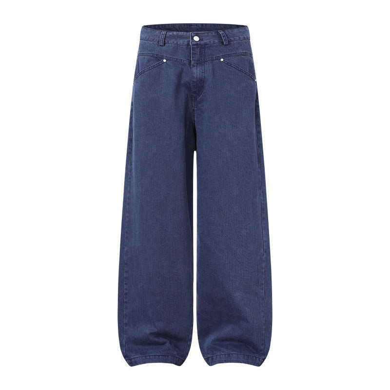 Damen Weite Highwaist Balloon-Jeanshose aus robustem Denim mit elastischem Knöchelsaum Shop Nory