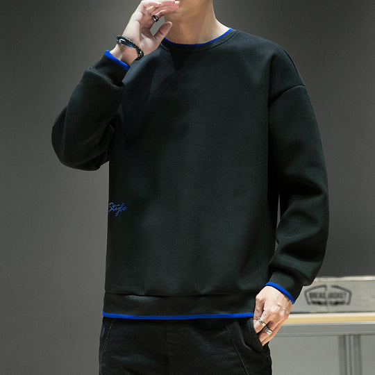 Herren Relaxed-Sweatshirt mit kontrastpaspelierten Bündchen und Clean-Rundhals Shop Nory