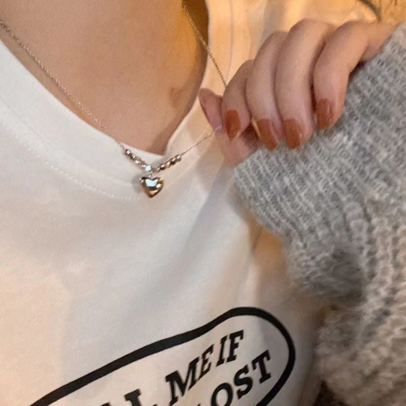 Damen Halskette mit elegantem Herzanhänger und filigraner Gliederkette Shop Nory