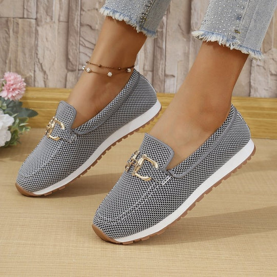 Damen Atmungsaktive Mesh-Slipper mit dekorativer Metallschließe Shop Nory