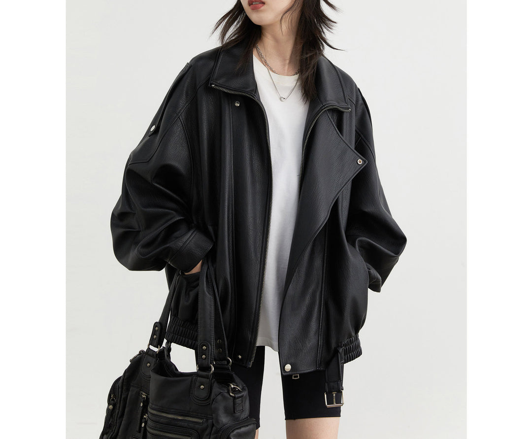 Damen Stilvolle Lederjacke Shop Nory