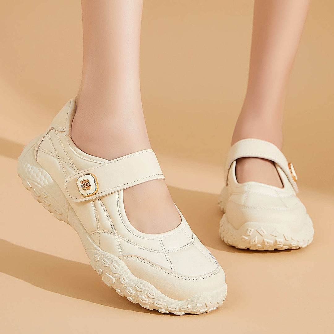 Damen nan sportive Mary-Jane Freizeitschuh mit verstellbarem Klettverschluss, gepolstertem Knöchelkragen und profiliertem Outdoor-Laufsohlen-System Shop Nory