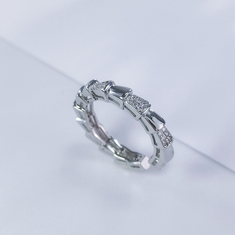 Damen Ring mit elegantem Bambusdesign und funkelnden Zirkonia Shop Nory