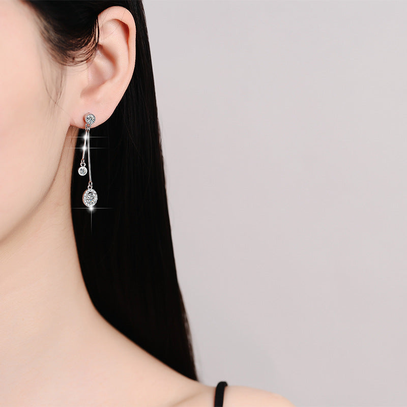 Damen-Ohrhänger mit funkelnden Kristallen und eleganter Verlängerung Shop Nory