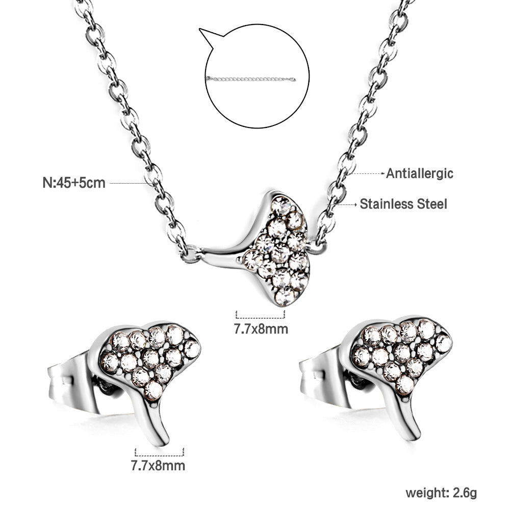 Damen Schmuckset mit bunnyförmigen Ohrsteckern und passende Halskette Shop Nory