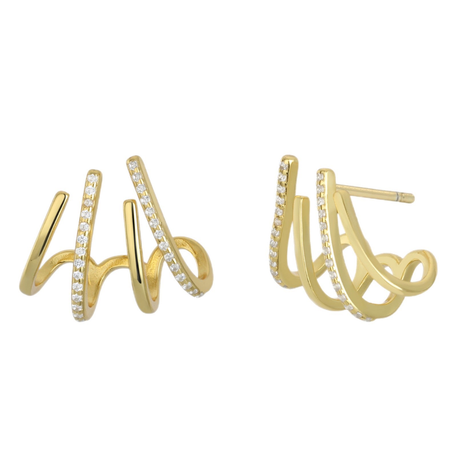 Damen Ohrstecker mit geschwungenem Design und funkelnden Kristalldetails Shop Nory