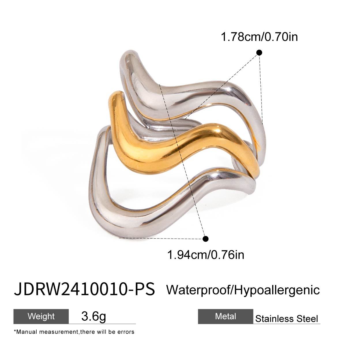 Damen Offenes Armband mit elegantem geschwungenem Design aus hypoallergenem Edelstahl Shop Nory