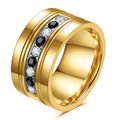 Herren Ring mit eleganten schwarzen und klaren Kristall-Akzenten Shop Nory