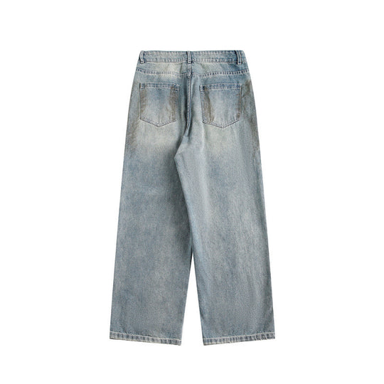 Damen Weite Baggy-Jeans mit hohem Bund, Used-Waschung und Rissdetails Shop Nory
