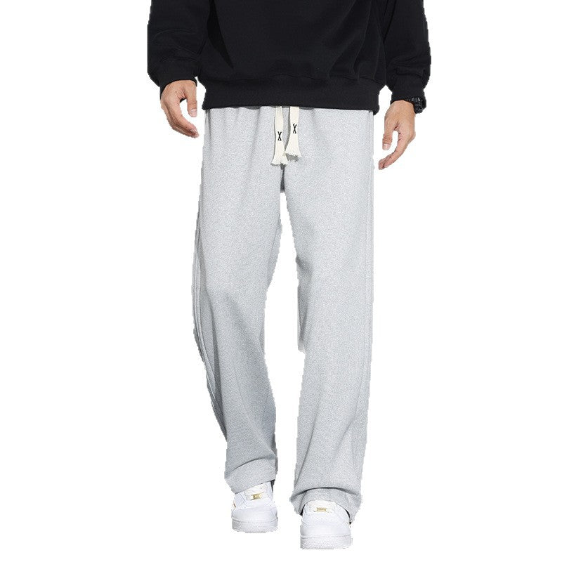 Herren Locker-weit geschnittene Lounge-Jogginghose mit Baumwoll-Fleece-Innenfutter und verstellbarem Kordelzug Shop Nory