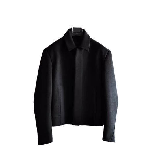 Damen Schlichter Wollmix-Kurzmantel mit verdecktem Reißverschluss und modernem Kragen Shop Nory