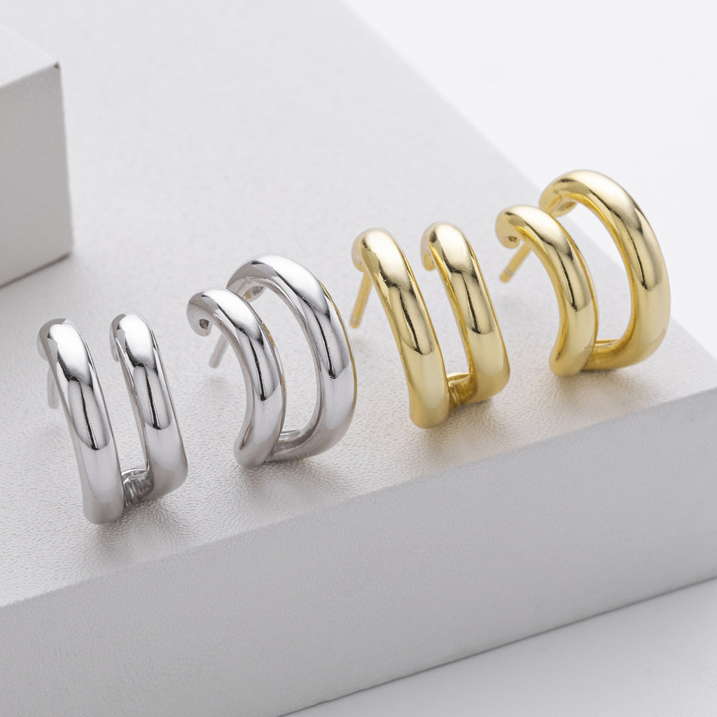 Damen Creolen mit elegantem geschwungenem Design aus hochwertigem 925 Sterlingsilber Shop Nory