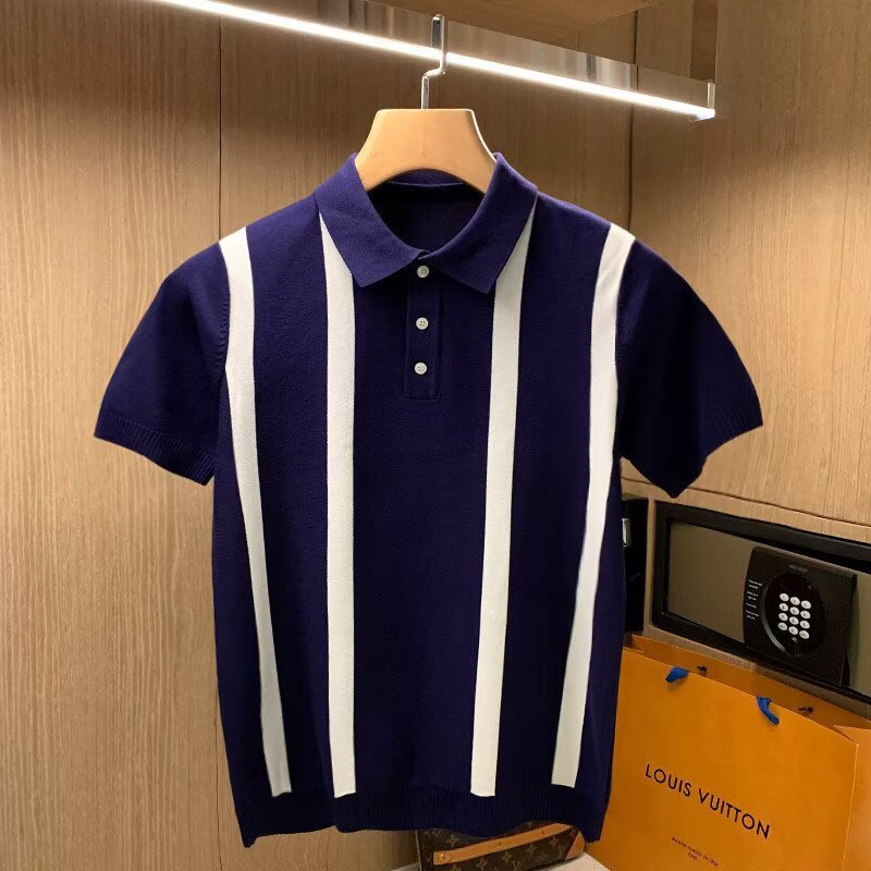 Herren Modisches Poloshirt mit Streifen Shop Nory