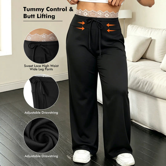 Damen High-Waist Palazzohose mit formendem Taillenbund und atmungsaktivem Stretch Shopy Nory