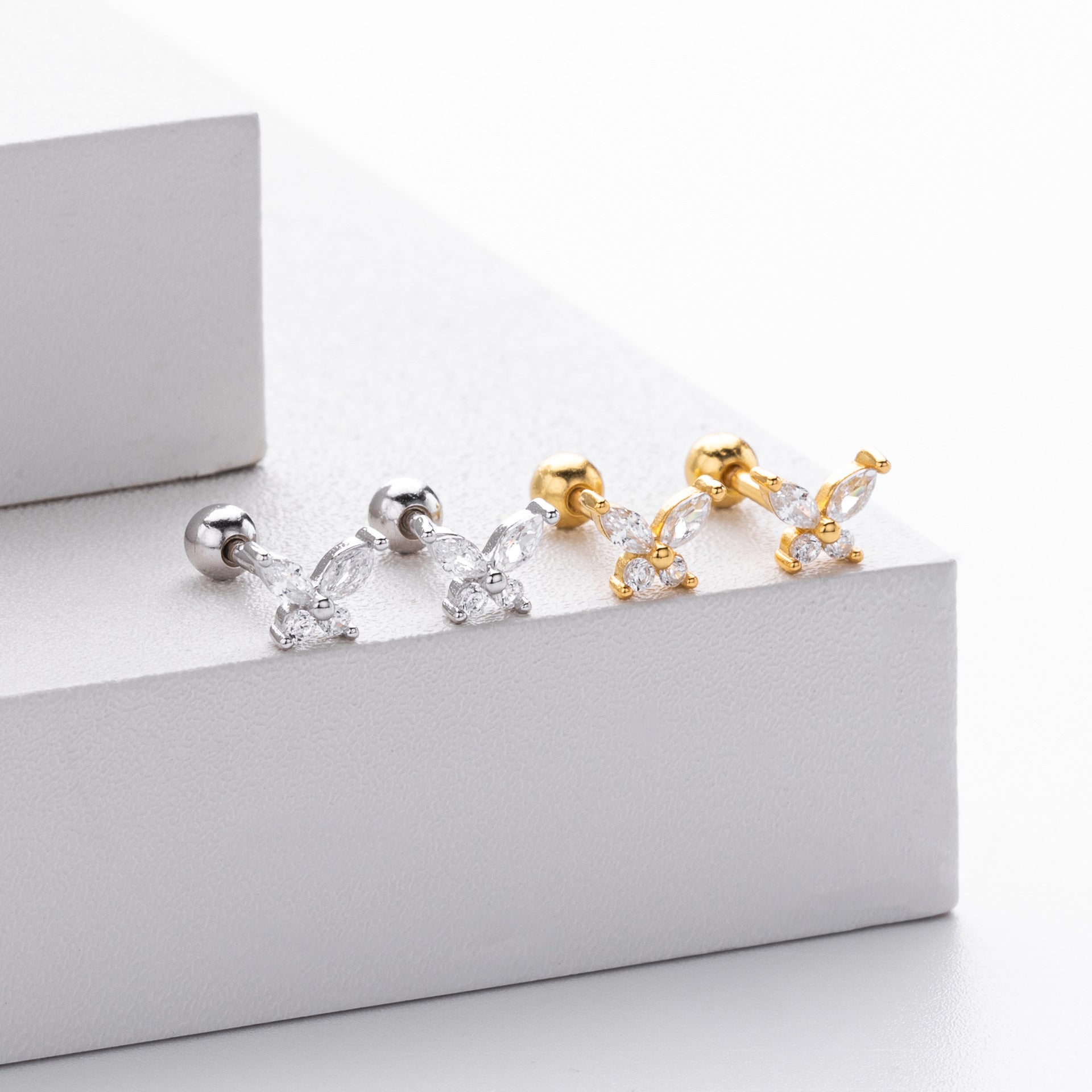 Damen Ohrstecker im eleganten Schmetterlingsdesign aus 925 Sterling Silber Shop Nory