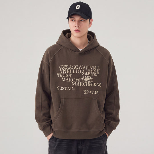 Herren Oversize Kapuzenpullover mit Statement-Print und Kängurutasche Shop Nory