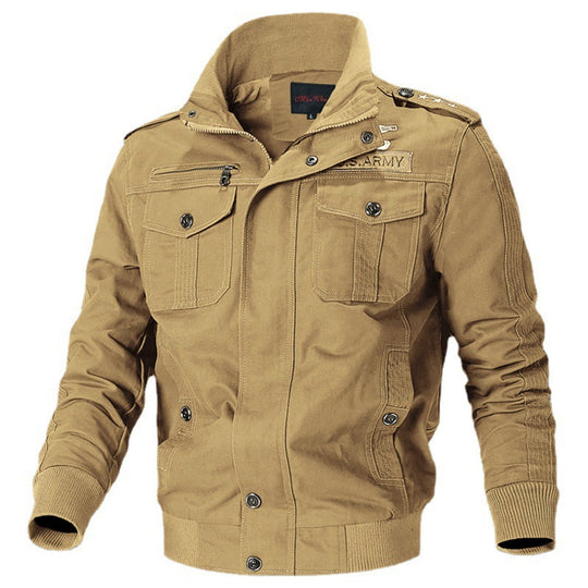 Herren Canvas-Pilotblouson mit Schulterpaspeln, Reißverschlussleiste und Utility-Pattentaschen Shop Nory