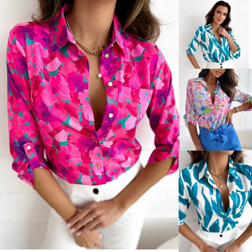 Damen Bluse mit floralen Akzenten und lässigem Schnitt