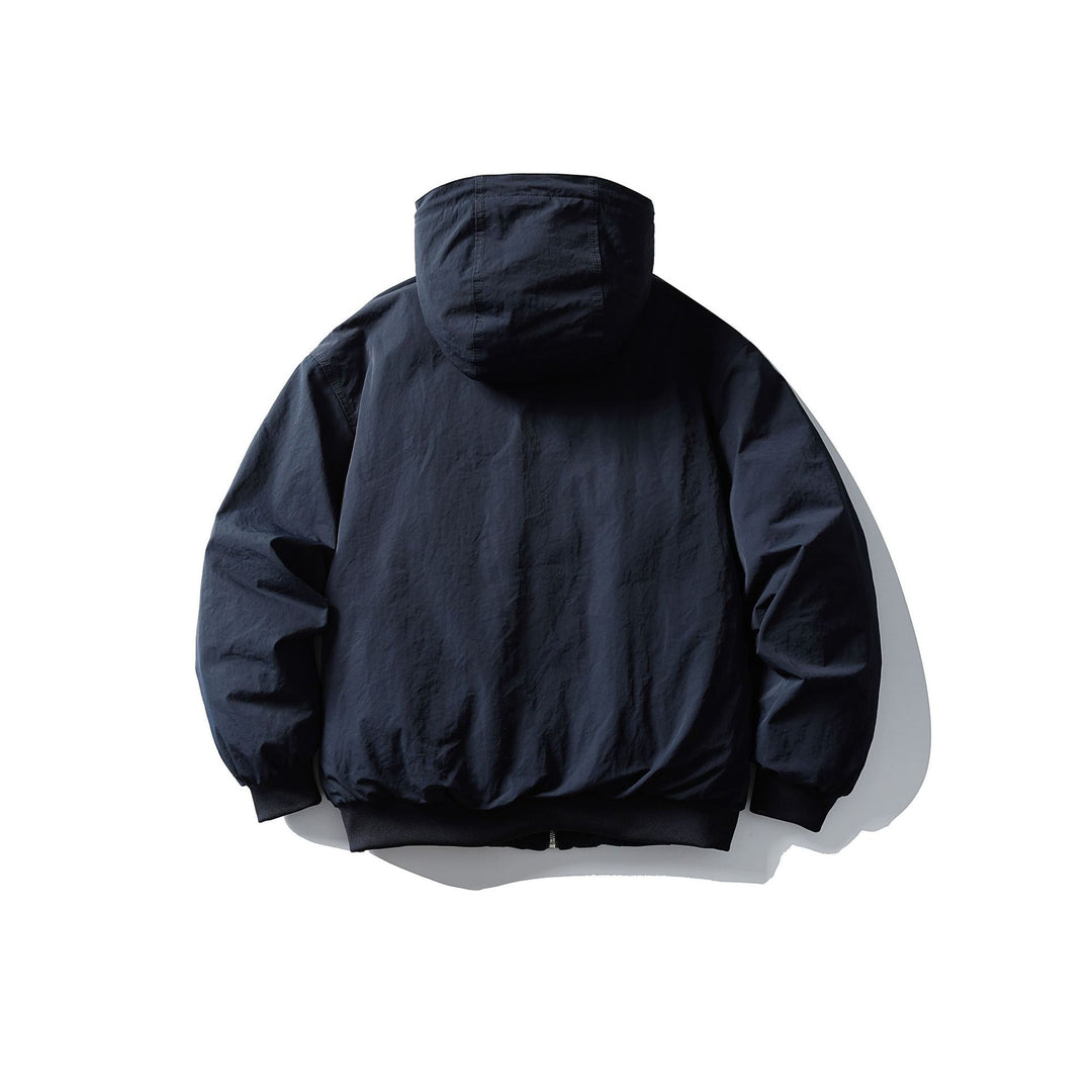 Unisex Boxy wattierte Kapuzenjacke mit Kängurutasche und Rippbündchen Shop Nory