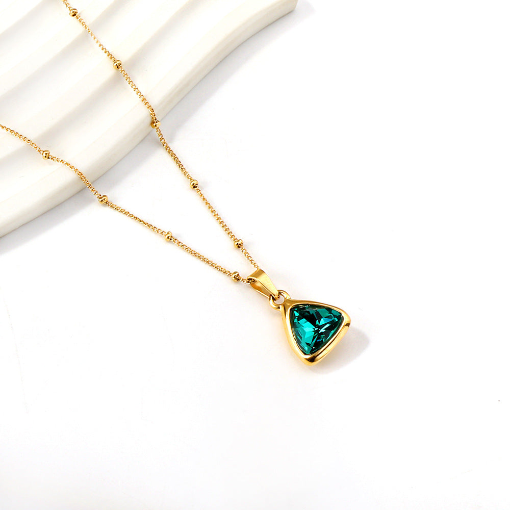 Damen elegante Halskette mit geometrischem Kompassanhänger aus hochwertigem Edelstahl und goldplattiertem Finish Shop Nory