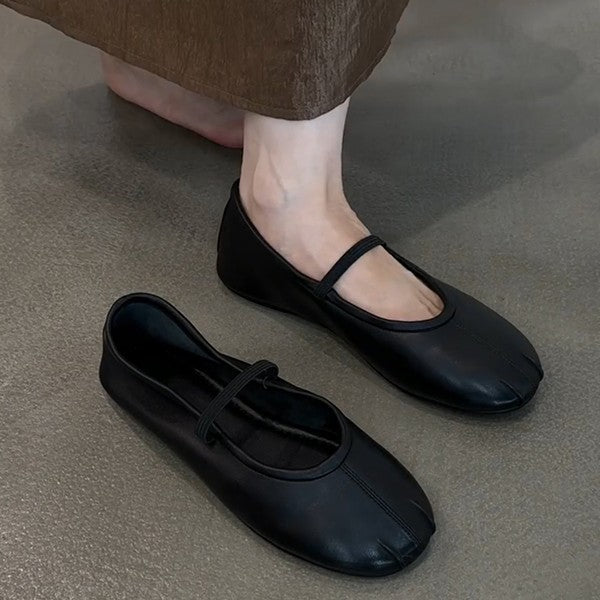 Damen Bequeme Ballerinas mit elastischem Riemen und weichem Innenfutter