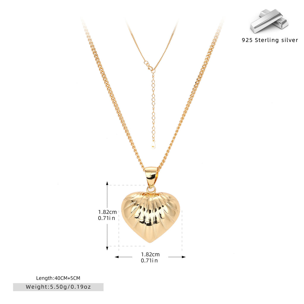 Damen Halskette mit herzförmigem Anhänger aus hochwertigem 925 Sterling Silber Shop Nory
