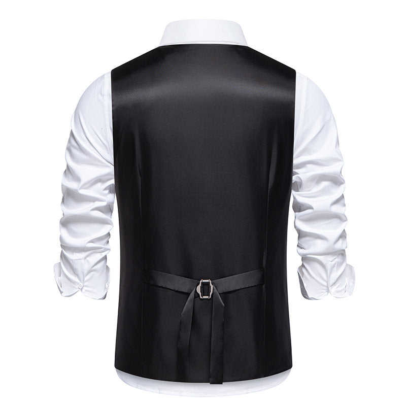 Herren elegante Anzugweste mit kontrastierendem Innenmuster