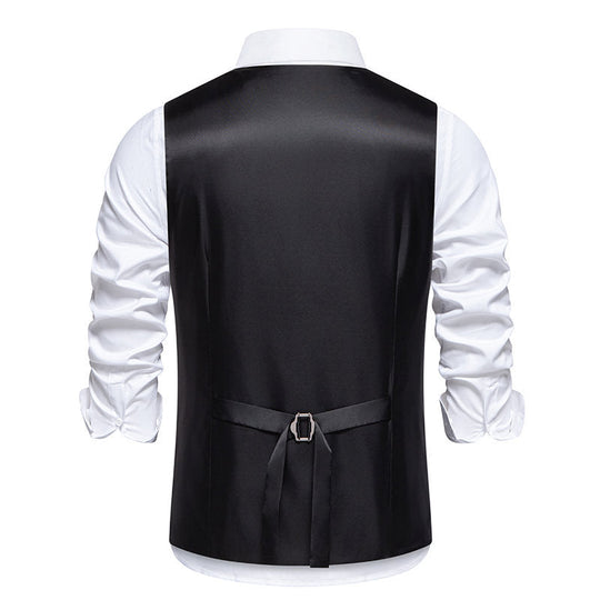 Herren elegante Anzugweste mit kontrastierendem Innenmuster