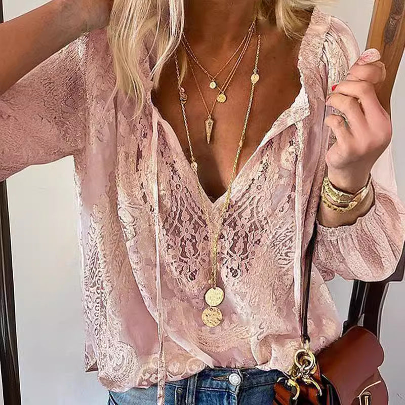 Bluse Mit Spitzenshirt Für Frauen