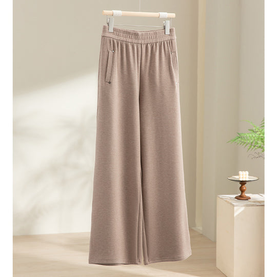 Damen Weite Satin-Loungehose mit elastischem Bund und Eingrifftaschen Shop Nory