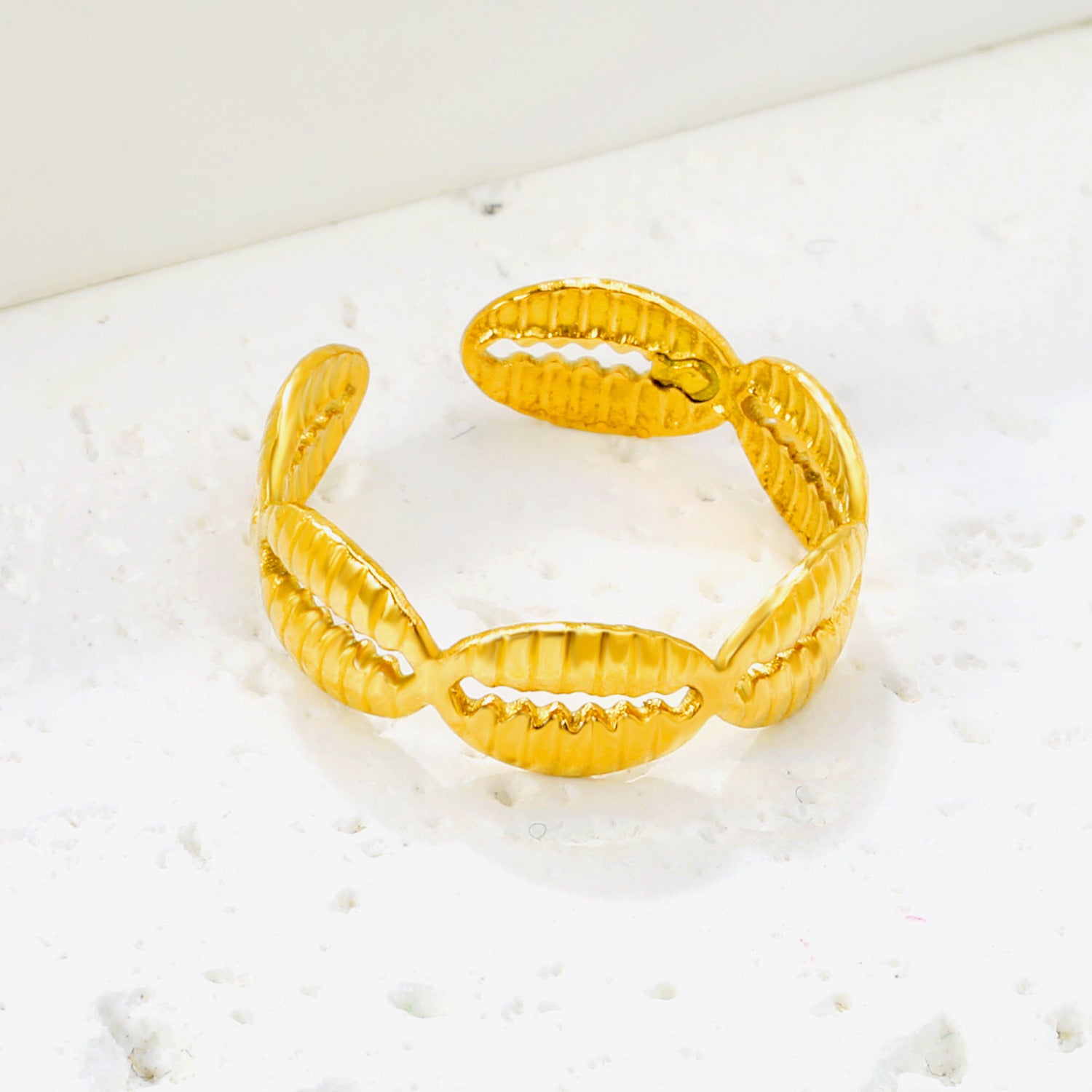 Damen verstellbarer Ring mit kunstvollem Blattdesign Shop Nory