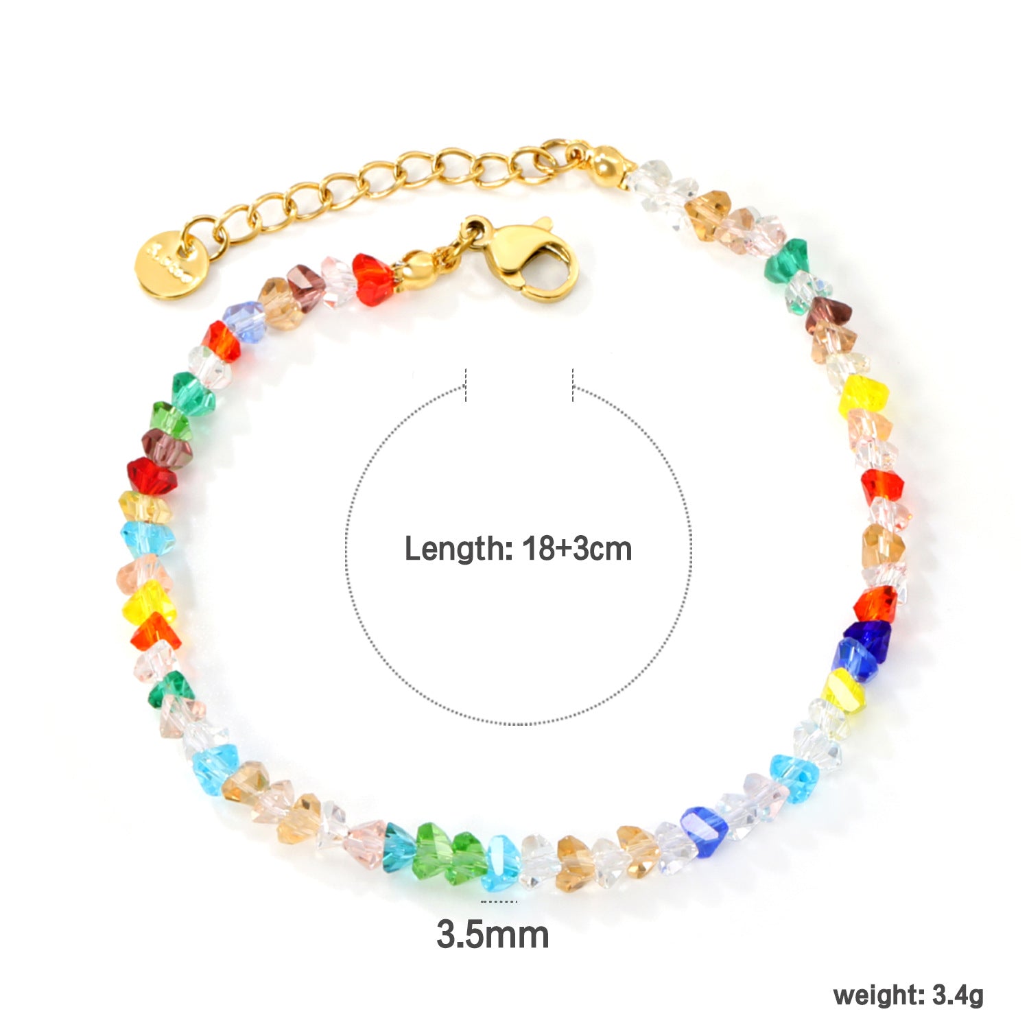 Damen Kristallarmband mit bunten Facetten Shop Nory