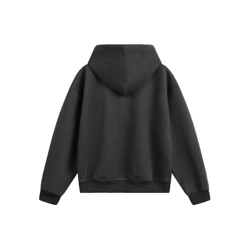 Unisex Kapuzen‑Sweatjacke mit Print‑Badges und Zweiwege‑Reißverschluss Shop Nory