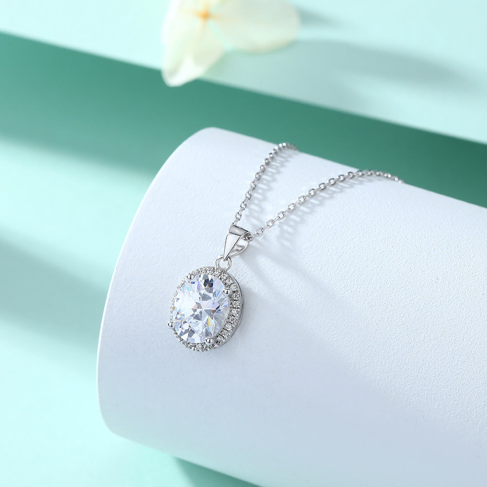 Damen eleganter Anhänger mit blauem Kristall Shop Nory