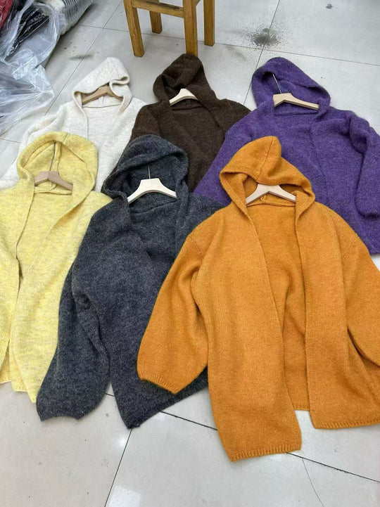 Damen Flauschige Übergröße Strickjacke Shop Nory