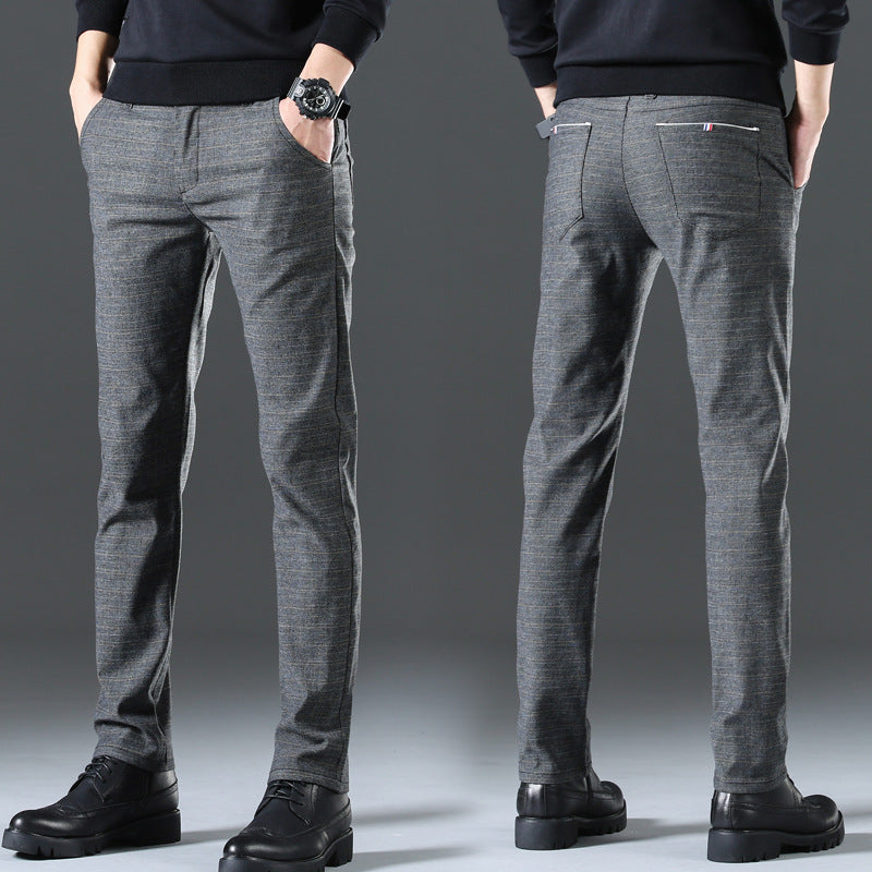 Herren moderne Chinohose mit elastischem Bund und seitlichen Taschen