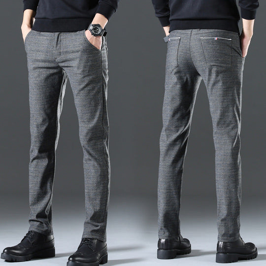 Herren moderne Chinohose mit elastischem Bund und seitlichen Taschen