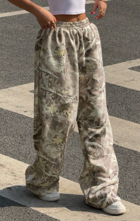 Damen nan weite Palazzo-Hose mit floralem Alloverprint und elastischem Bund Shop Nory
