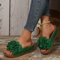Damen Wedge-Pantolette mit floralen Applikationen