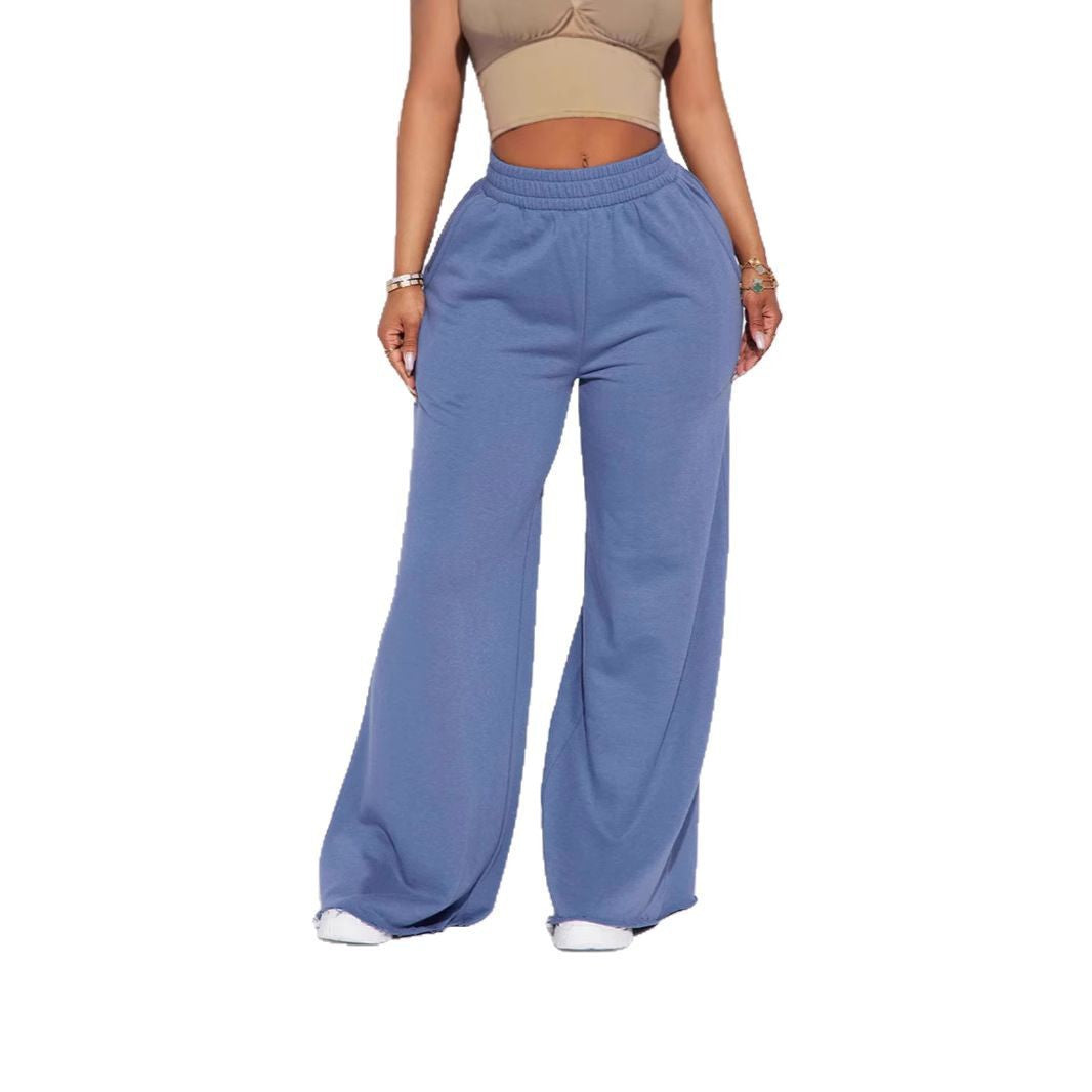 Damen nan weite High-Waist Loungehose mit elastischem Bund und praktischen Seitentaschen Shop Nory
