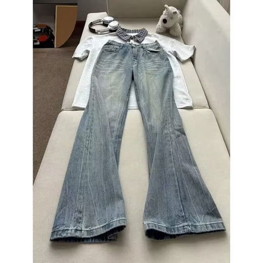 Damen Weitgeschnittene Bootcut-Jeans Shop Nory