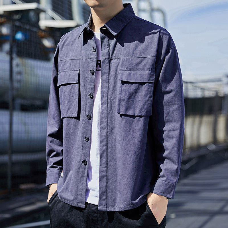 Herren Overshirt im Utility-Canvas-Look mit Brustpattentaschen und geradem Schnitt Shop Nory