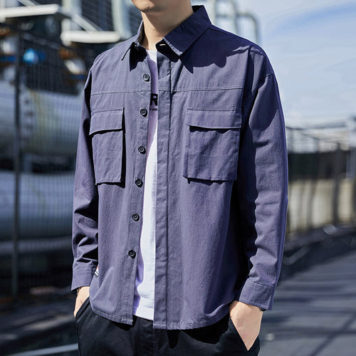 Herren Overshirt im Utility-Canvas-Look mit Brustpattentaschen und geradem Schnitt Shop Nory