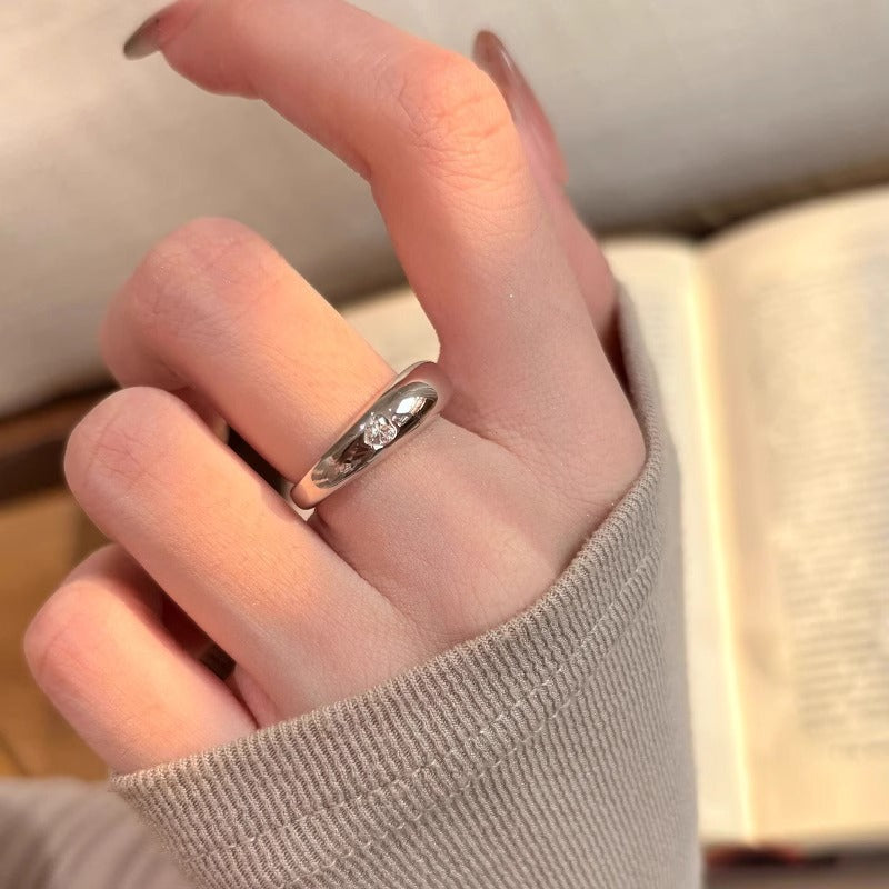 Damen Glänzender Bandring aus hochwertigem Metall Shop Nory