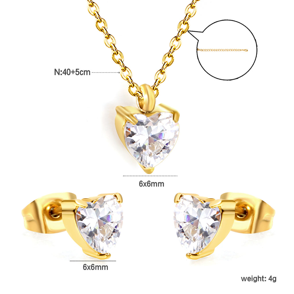 Damen Schmuckset mit elegantem Kristallanhänger und funkelnden Ohrsteckern Shop Nory