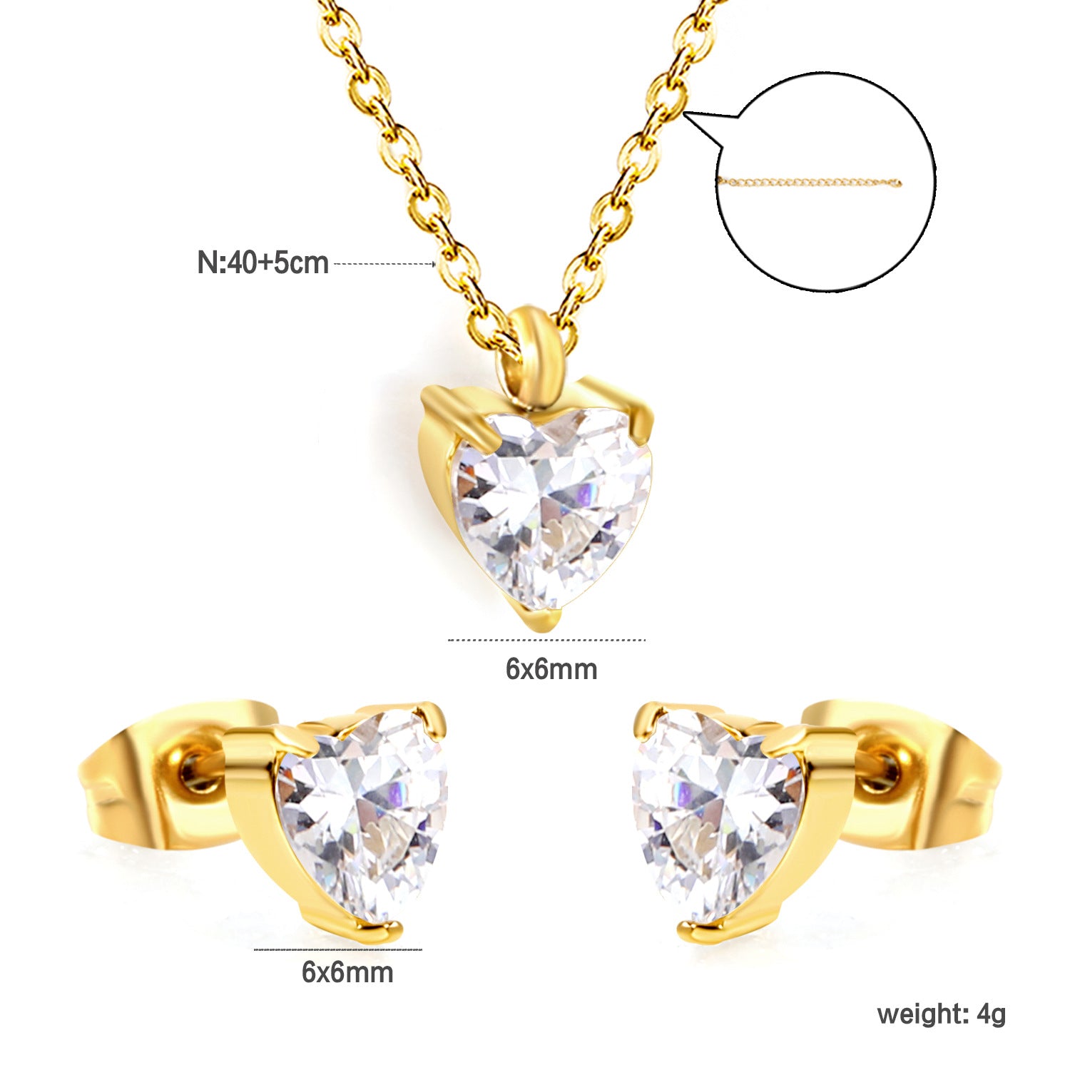 Damen Schmuckset mit elegantem Kristallanhänger und funkelnden Ohrsteckern Shop Nory