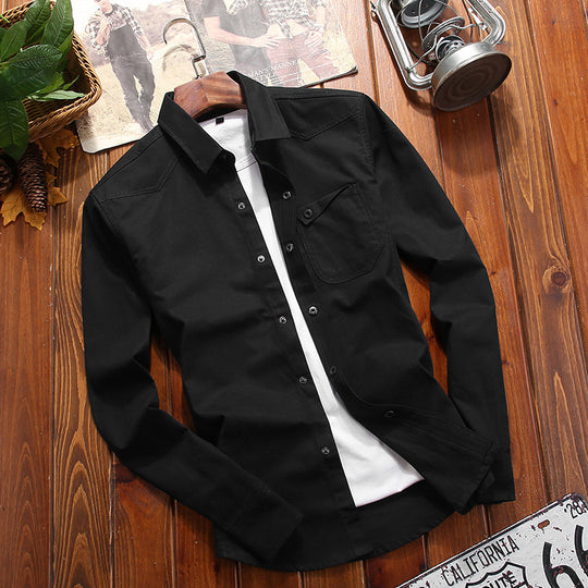 Herren Canvas-Overshirt im Worker‑Look mit Brustpattentasche und Western‑Nahtführung Shop Nory